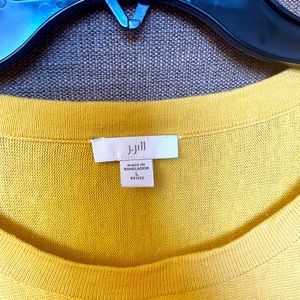 J.Jill light weight sweater, 3/4 length, loose fit, mustard color, large Petite